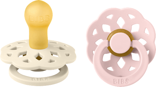 Boheme latex fopspeen rond, crème/roze, maat 1, vanaf de geboorte, 2 stuks