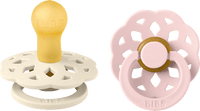 Boheme latex fopspeen rond, crème/roze, maat 1, vanaf de geboorte, 2 stuks