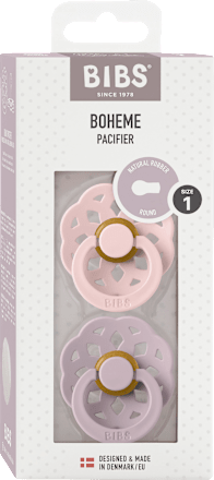 Boheme latex fopspeen rond, roze/paars, maat 1, vanaf de geboorte, 2 stuks