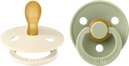 Schnuller Color Latex, symmetrisch, ivory/grün Gr. 1, 0-6 Monate, 2 St