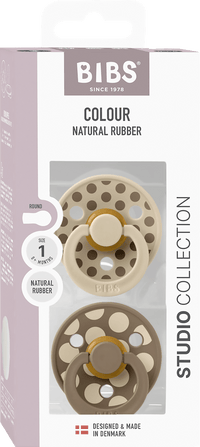 BIBS Schnuller Colour Latex rund, braun, Gr. 1, von Geburt an, 2 St