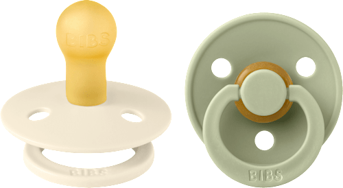 Fopspeen Color Latex rond, crème/groen, maat 1, 0-6 maanden, 2 stuks