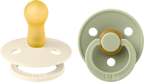 Fopspeen Color Latex rond, crème/groen, maat 2, 6-18 maanden, 2 stuks