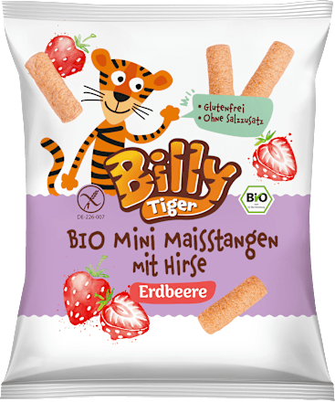 Kindersnack Mini Maisstangen mit Hirse Erdbeere ab 3 Jahren, 30 g