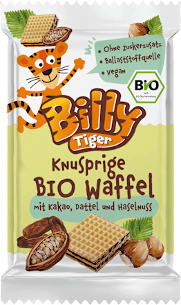 Kindersnack Waffeln mit Kakao, Datteln & Haselnuss ab 3 Jahren, 30 g