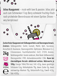 Kaugummi, Fizzy Berry Flavour, zuckerfrei (10 Stück), 24 g