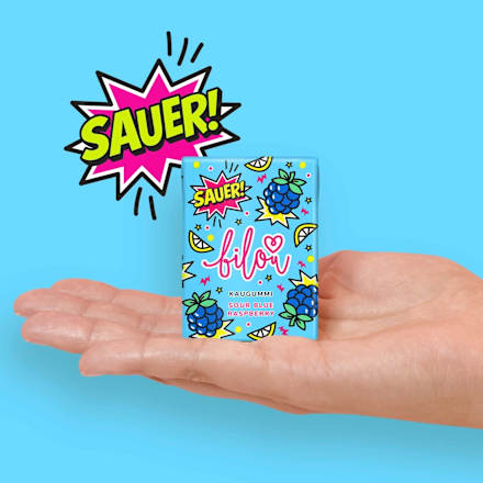 Kaugummi, Sour Blue Raspberry, 24 g