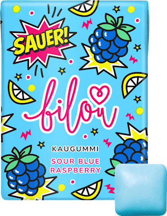Kaugummi, Sour Blue Raspberry, 24 g