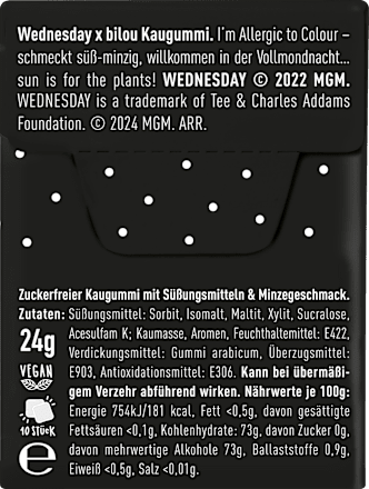 Kauwgom, Woensdag Ik Ben Allergie Voor Kleurstoffen, suikervrij, 24 g