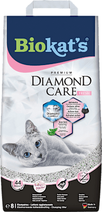 Katzenstreu diamond care fresh mit Aktivkohle & Aloe Vera, 8 l