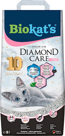 Katzenstreu diamond care fresh mit Aktivkohle & Aloe Vera, 8 l