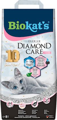 Katzenstreu diamond care fresh mit Aktivkohle & Aloe Vera, 8 l
