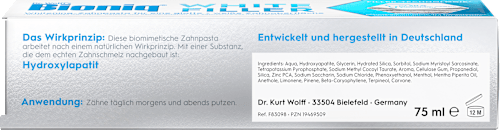 Witte vulmiddel tandpasta, 75 ml