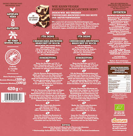 Backmischung, Meine Cheesecake Brownies, 420 g