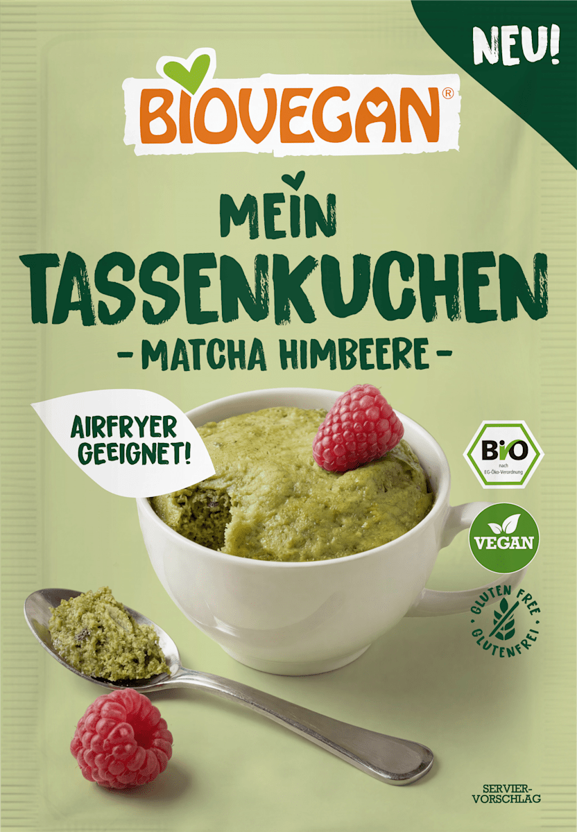 BIOVEGAN Mein Tassenkuchen, Matcha Himbeere, 55 g