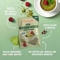 BIOVEGAN Mein Tassenkuchen, Matcha Himbeere, 55 g