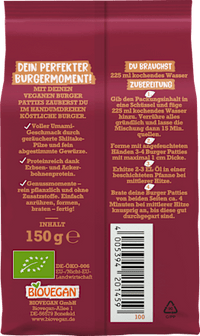 Meine veganen Burger Patties, 150 g