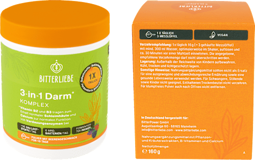 3 in 1 Darm Komplex Pulver, Beerengeschmack, 160 g
