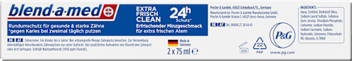 Tandpasta Extra Fresh Clean (2x75 ml), 150 ml