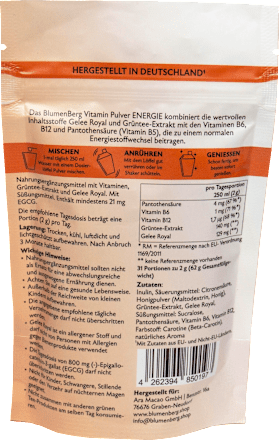 Vitaminpulver Energie 31 Portionen, 62 g BlumenBerg