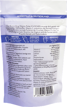 Vitaminpulver Knochen 31 Portionen, 86,8 g BlumenBerg