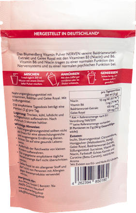 Vitaminpulver Nerven 31 Portionen, 62 g BlumenBerg