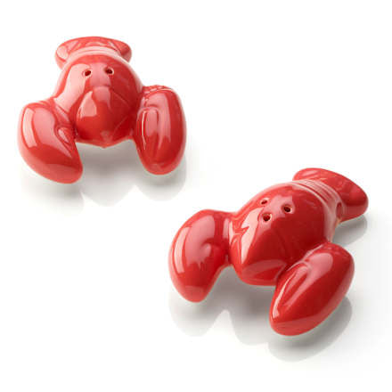 Keramisch zout- en peperstrooier "Lobster", koraal (10,5 x 8 x 4 cm), 1 stuk