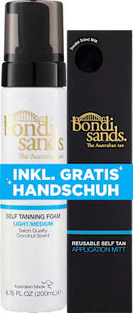 Selbstbräuner Schaum hell + Applikationshandschuh, 200 ml