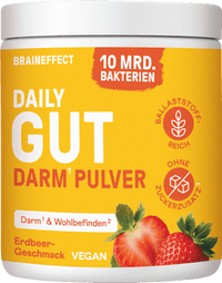 BRAINEFFECT Daily Gut Darm Pulver Erdbeer-Geschmack, 112 g