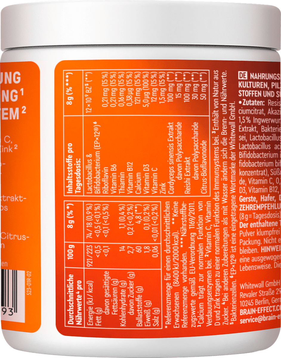 BRAINEFFECT Daily Gut + Immunity Darm Pulver, 112 g