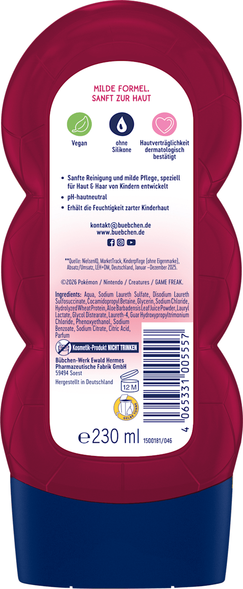 Bübchen Kinder Shampoo & Duschgel 2in1 Pokémon, 230 ml