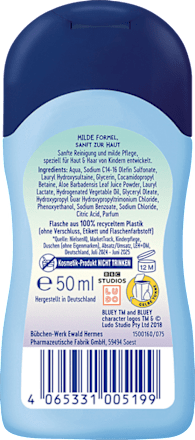 Kinder Shampoo & Duschgel Bluey, Reisegröße, 50 ml