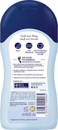 Shampoo voor gevoelige kinderen met kamille en tarweproteïne, 400 ml