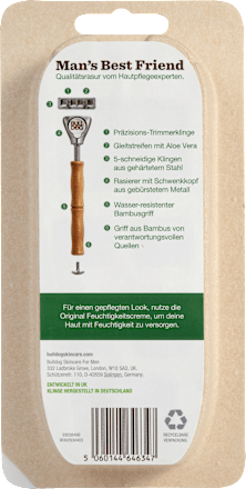 Scheermes, Origineel Bamboe + 2 mesjes, 1 stuk