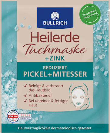 Stoffen masker met helende klei en zink, 1 stuk