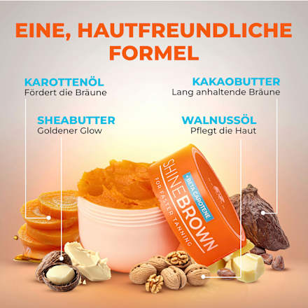 Bräunungsbeschleuniger Creme shine brown mit Beta Carotin, 210 ml