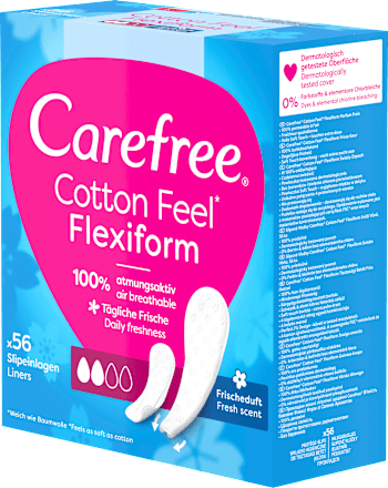 Cotton Feel Flexiform inlegkruisjes met frisse geur, 56 stuks