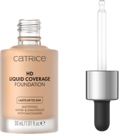 Foundation Liquid HD Coverage 40 Warm Beige, 30 ml