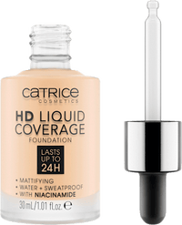 Foundation Liquid HD Coverage Waterproof 002 Porcelain Beige, 30 ml