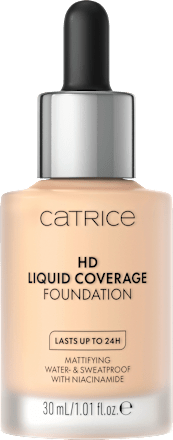 Foundation Liquid HD Coverage Waterproof 002 Porcelain Beige, 30 ml