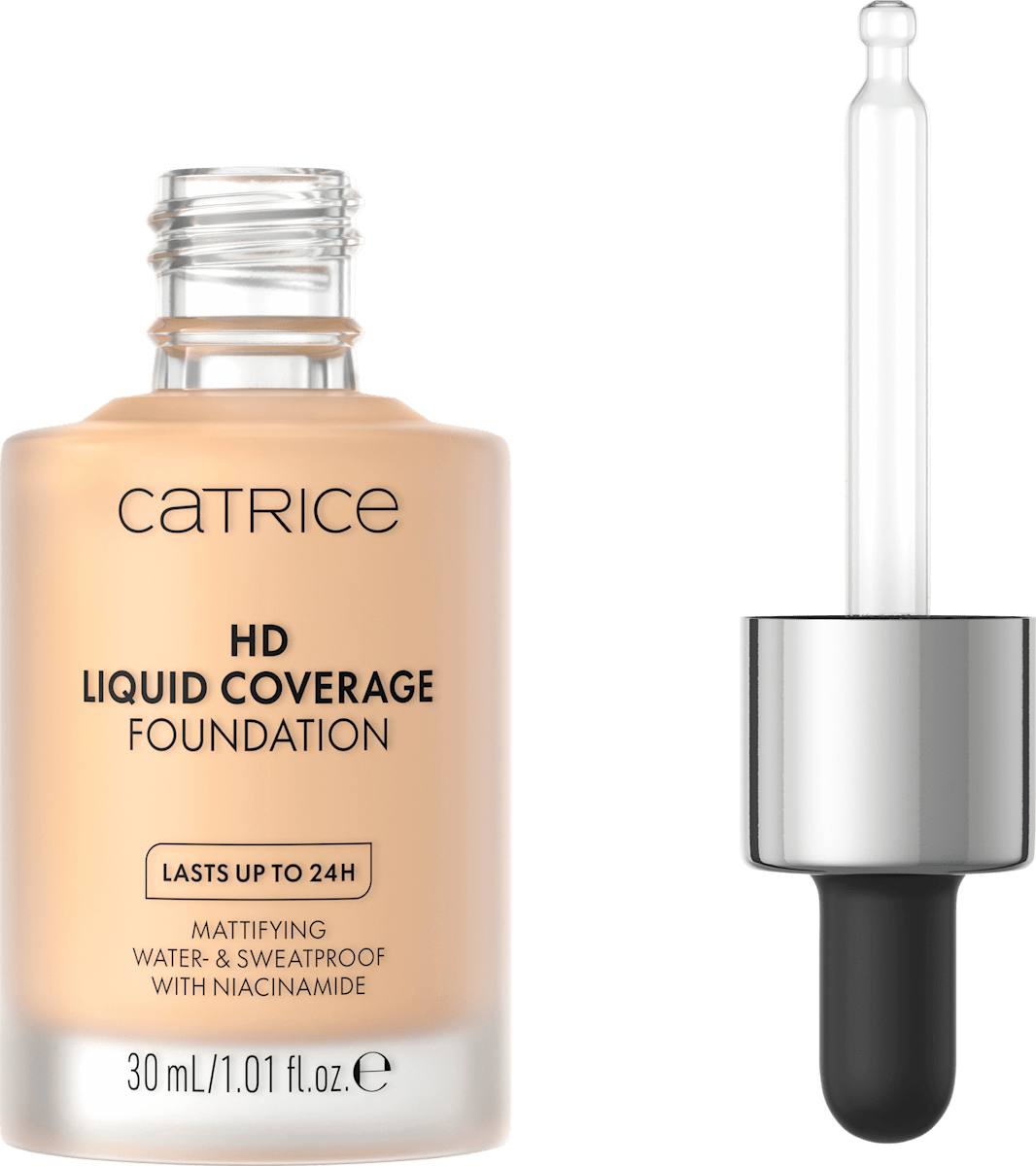 Foundation Liquid HD Coverage Waterproof 005 Ivory Beige, 30 ml