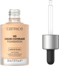 Foundation Liquid HD Coverage Waterproof 005 Ivory Beige, 30 ml
