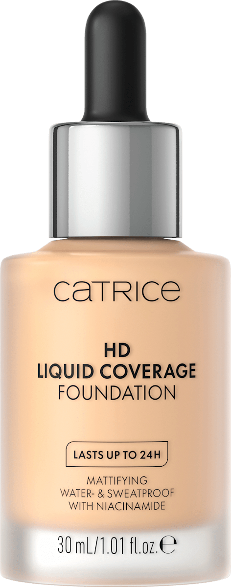 Foundation Liquid HD Coverage Waterproof 005 Ivory Beige, 30 ml