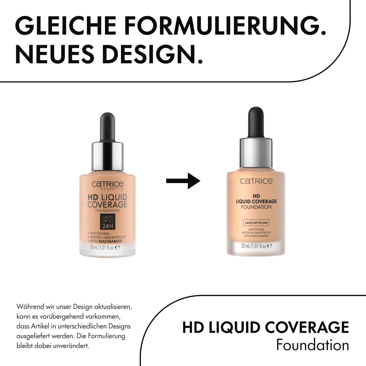 Foundation Liquid HD Coverage Waterproof 005 Ivory Beige, 30 ml