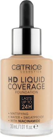 Foundation Liquid HD Coverage Waterproof 035 Natural Beige, 30 ml