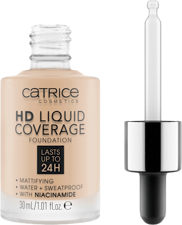 Foundation Liquid HD Coverage Waterproof 10 Lichtbeige, 30 ml