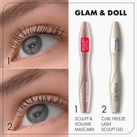 Mascara Glam & Doll Curl Freeze Lash Sculpt Gel 010 Transparent Black, 9,5 ml