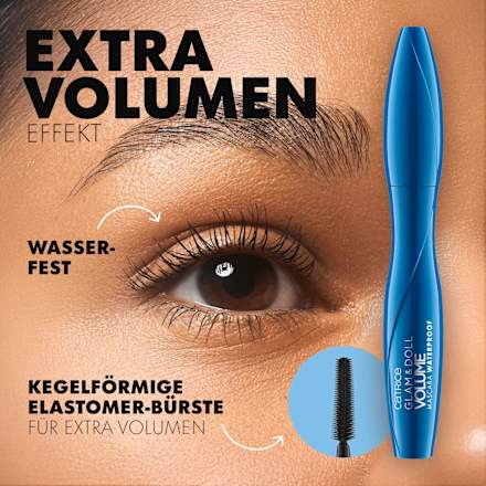 Mascara Glam & Doll Volume Waterproof 010  Black, 10 ml