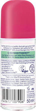 Deodorant Roll-on Biologische Granaatappel, 50 ml