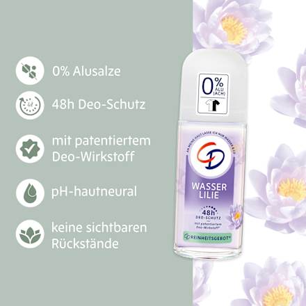 Deodorant roll-on waterlelie 24u, 50 ml